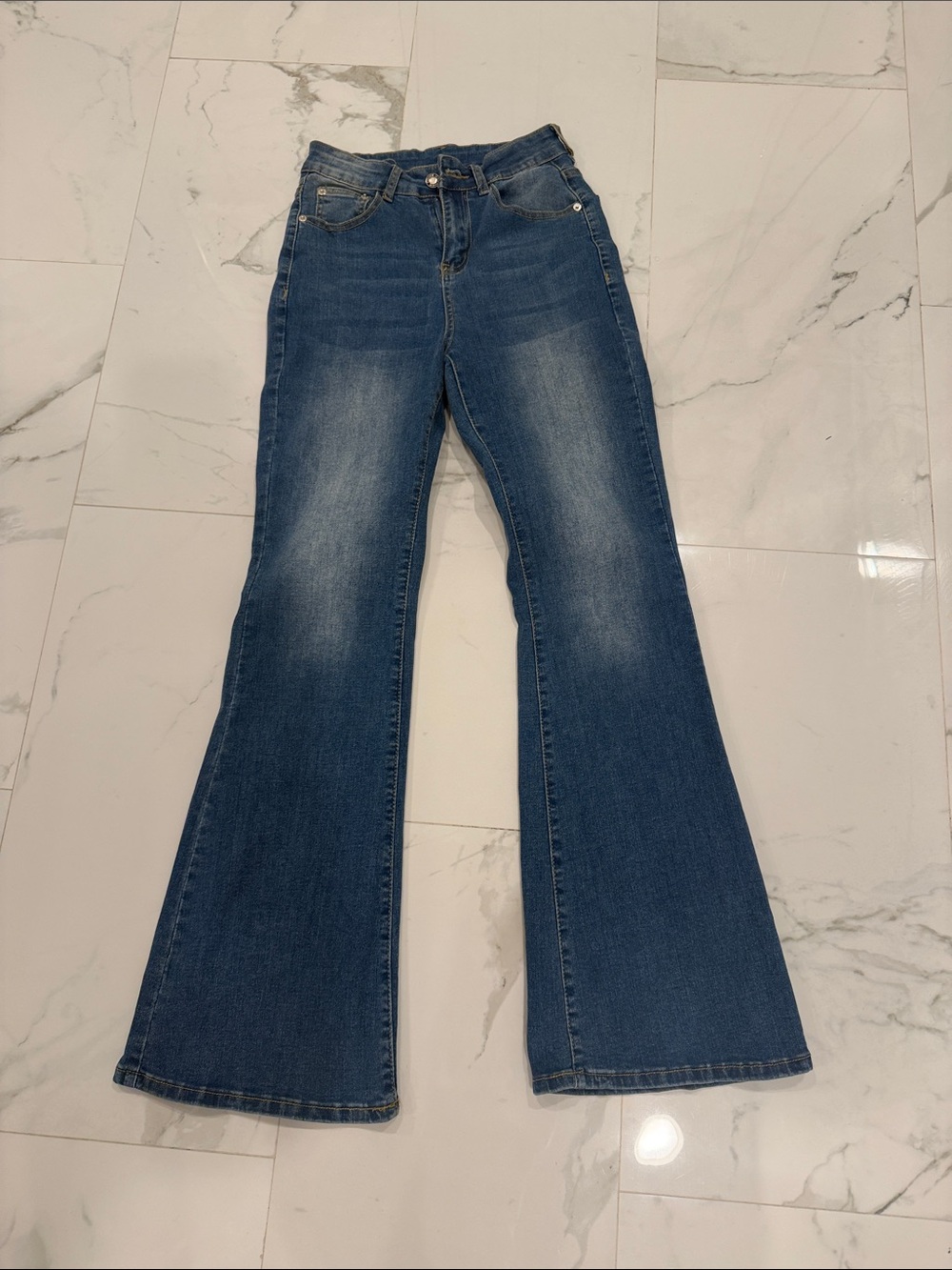 Classic Blue Flared Women's Jeans 70s party bell bottoms